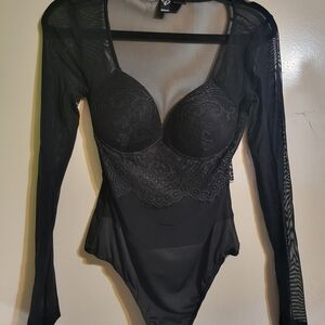 Elegant Black Lace Bodysuit